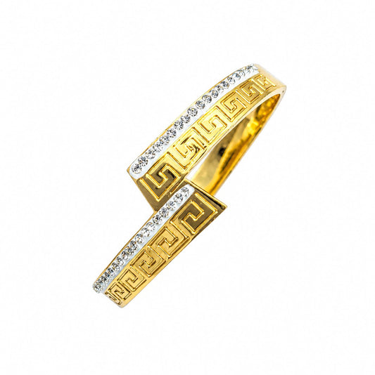 Stylish Overlap Hand Greek Key Design AD Stone Bracelet for Girls & Women