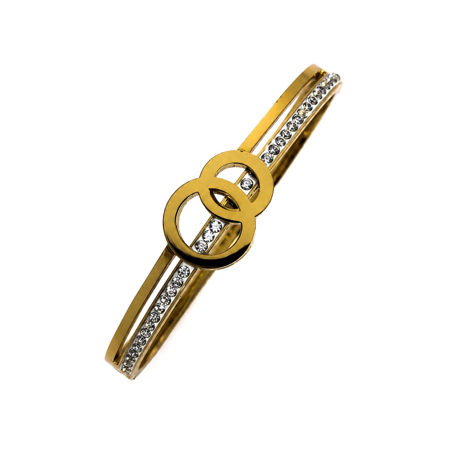 Classic Dual RIngs Design AD Stone Bracelet for Girls & Women
