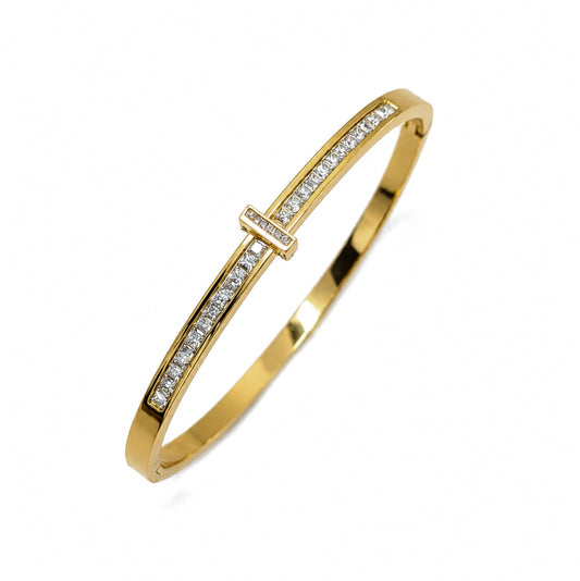 Stylish Narrow Hinged Design AD Stone Bracelet for Girls & Women