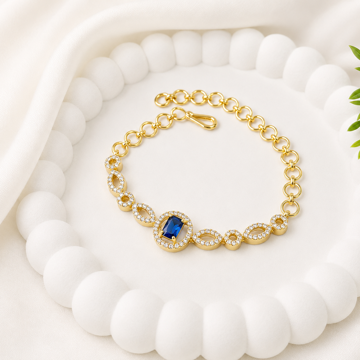 Shimmering Petals Austrian Stones Design Bracelet for Girls & Women's