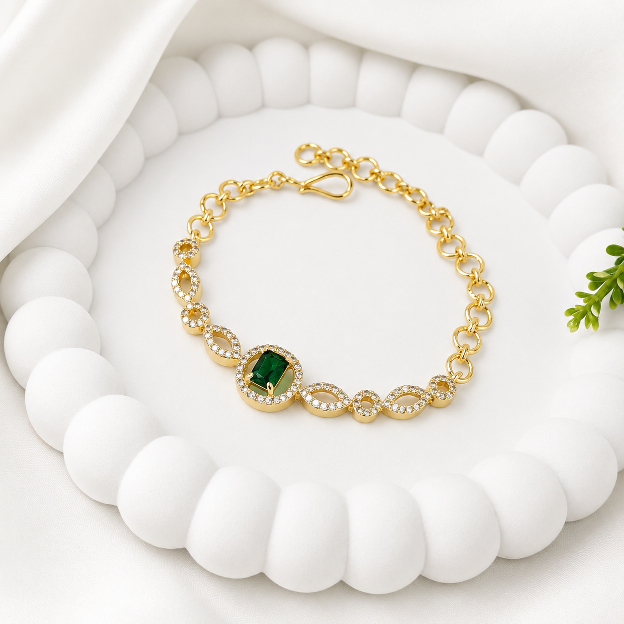 Shimmering Petals Austrian Stones Design Bracelet for Girls & Women's