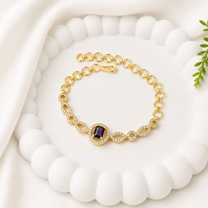 Shimmering Petals Austrian Stones Design Bracelet for Girls & Women's