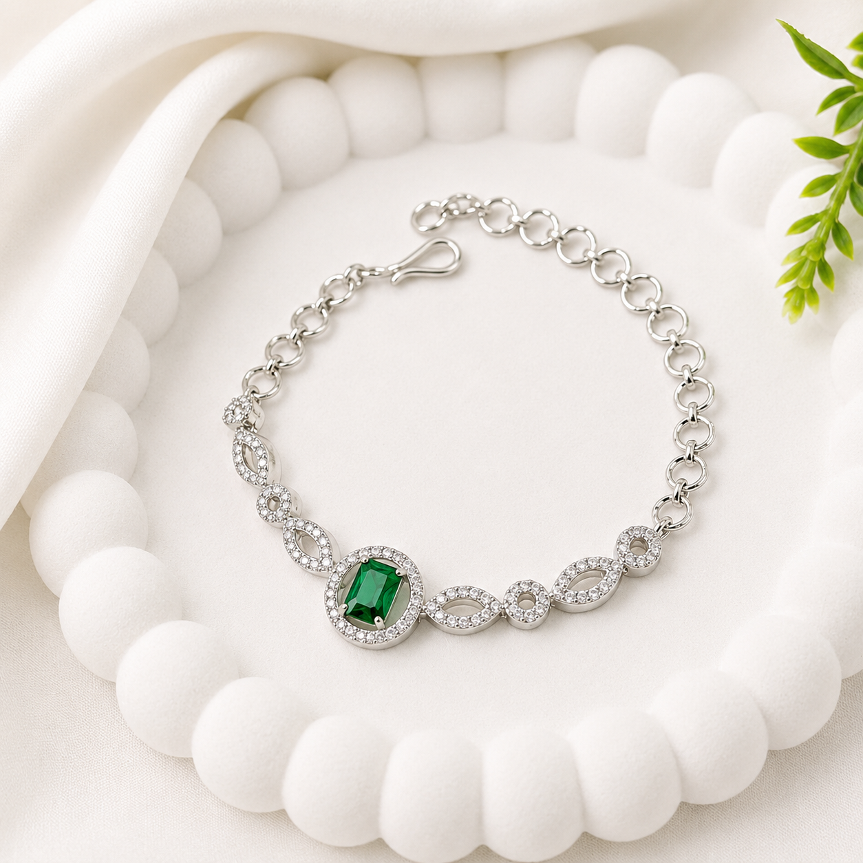 Shimmering Petals Austrian Stones Design Bracelet for Girls & Women's