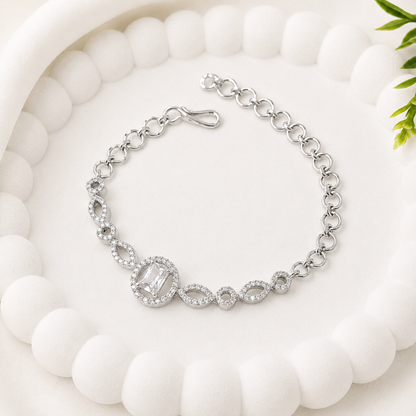 Shimmering Petals Austrian Stones Design Bracelet for Girls & Women's