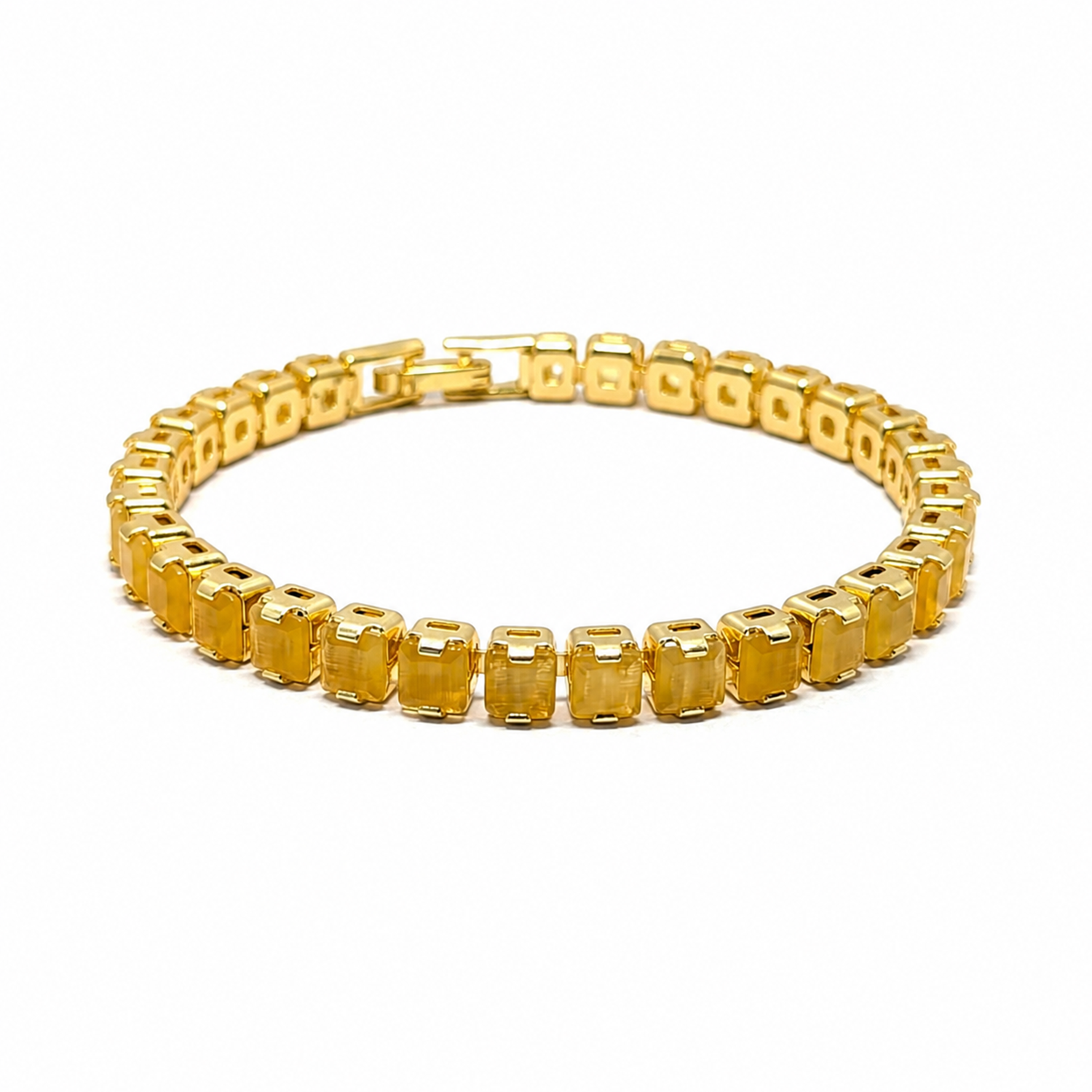 CZ Stone Princess Tennis Bracelet With Hinged Clasp For Girls & Women's