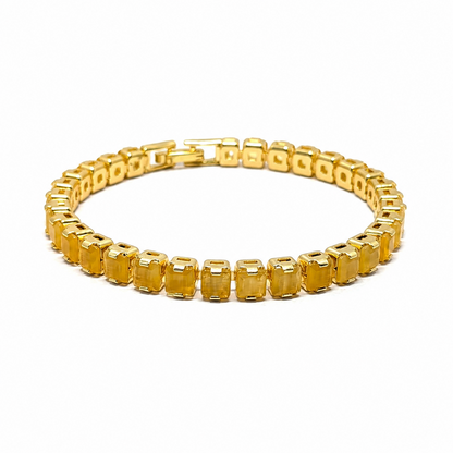 CZ Stone Princess Tennis Bracelet With Hinged Clasp For Girls & Women's