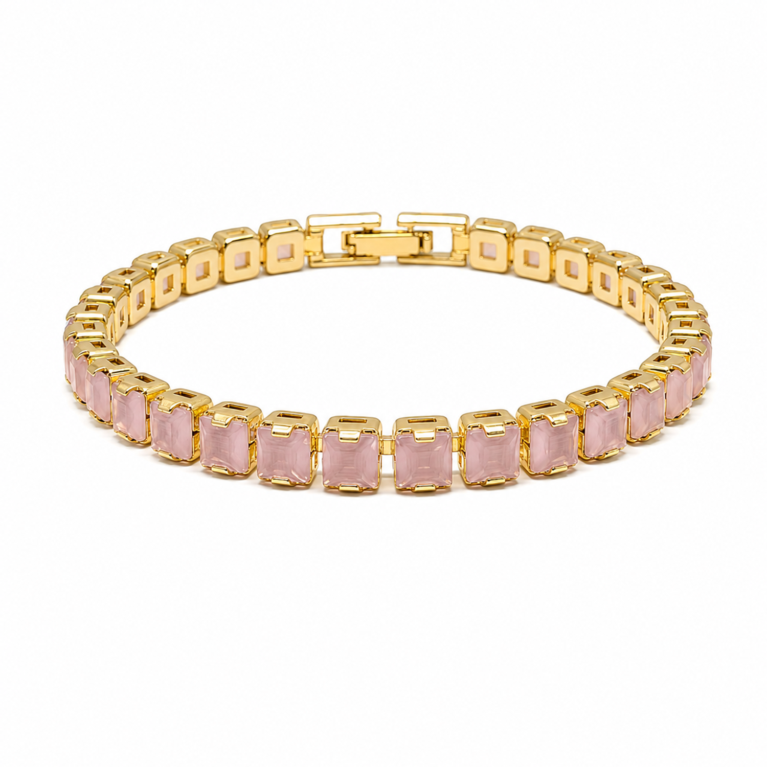 CZ Stone Princess Tennis Bracelet With Hinged Clasp For Girls & Women's