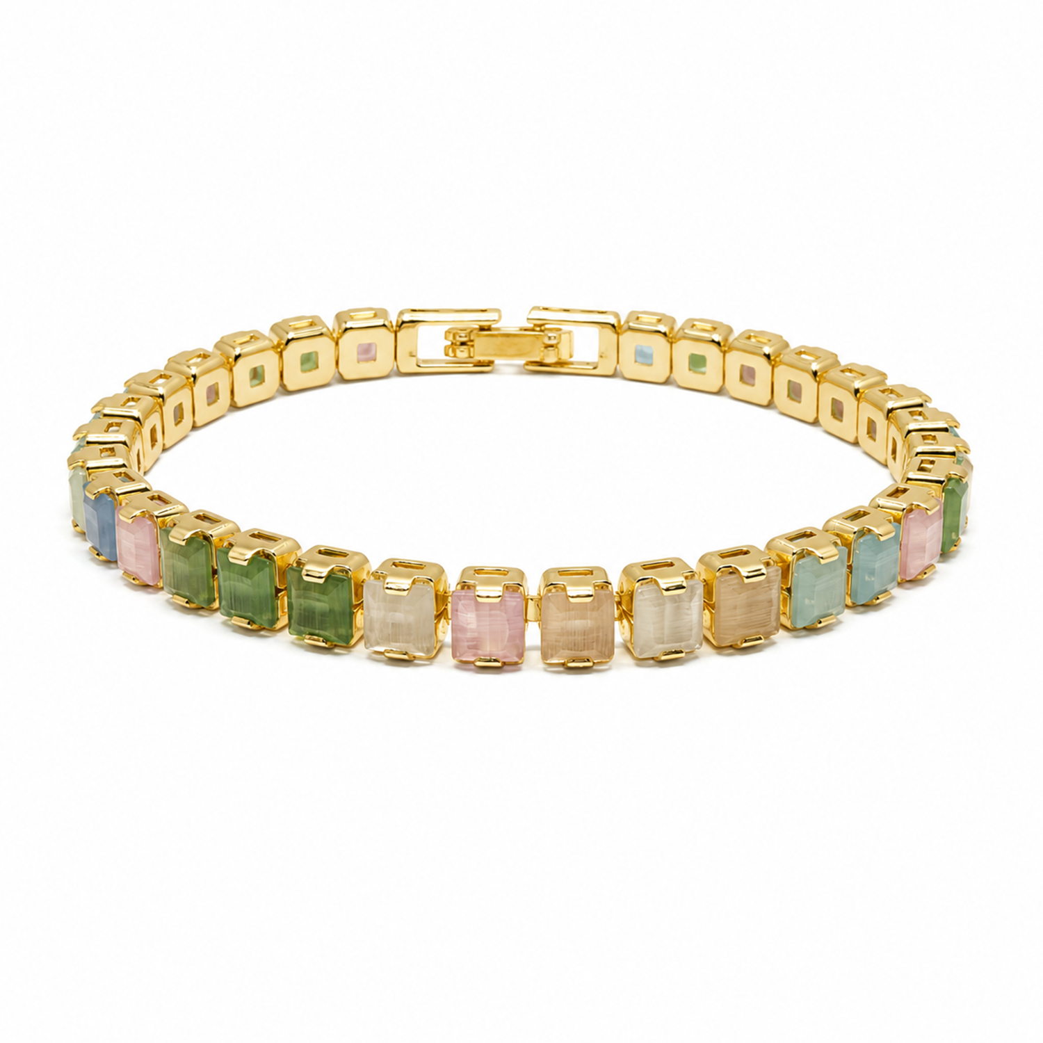 CZ Stone Princess Tennis Bracelet With Hinged Clasp For Girls & Women's