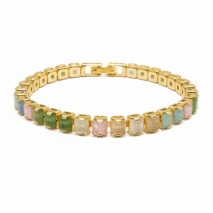 CZ Stone Princess Tennis Bracelet With Hinged Clasp For Girls & Women's
