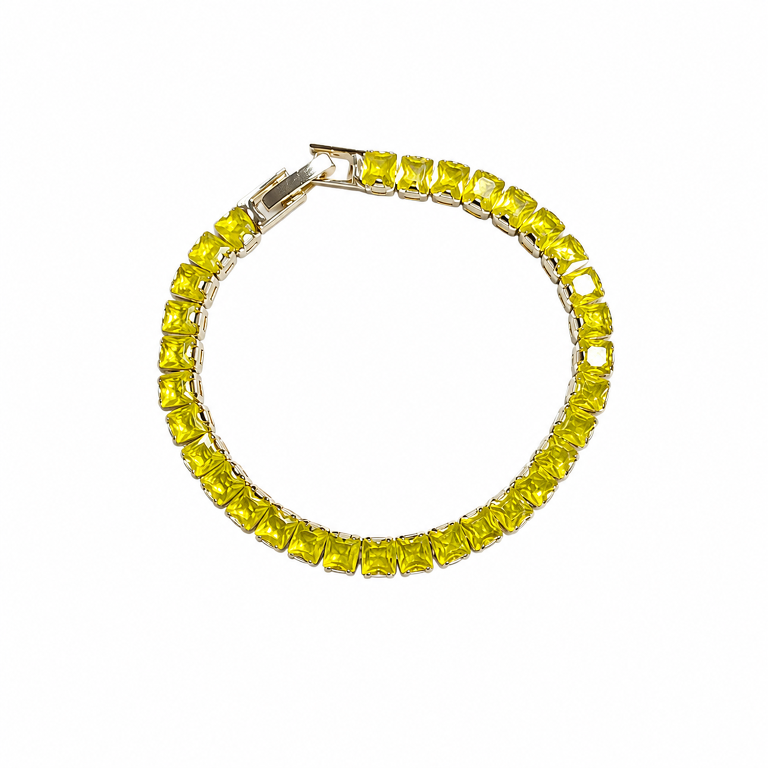 CZ Stone Princess Tennis Bracelet With Hinged Clasp For Girls & Women's