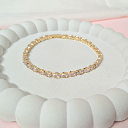 Stylish Flip Oval Cut Bezel Design Tennis Bracelet For Girls & Women's