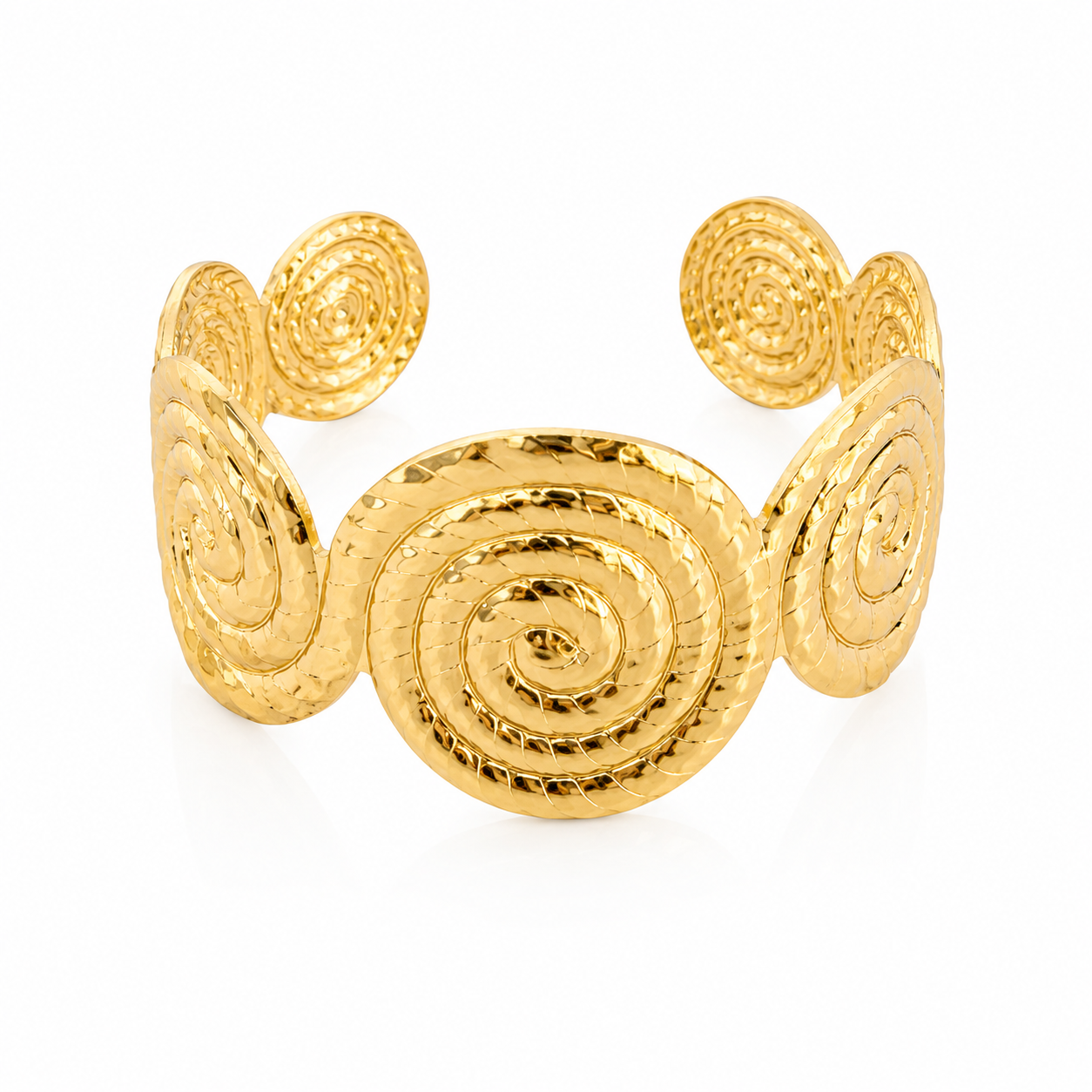 Golden Oval  Spiral Cuff Bracelet for Women & Girls