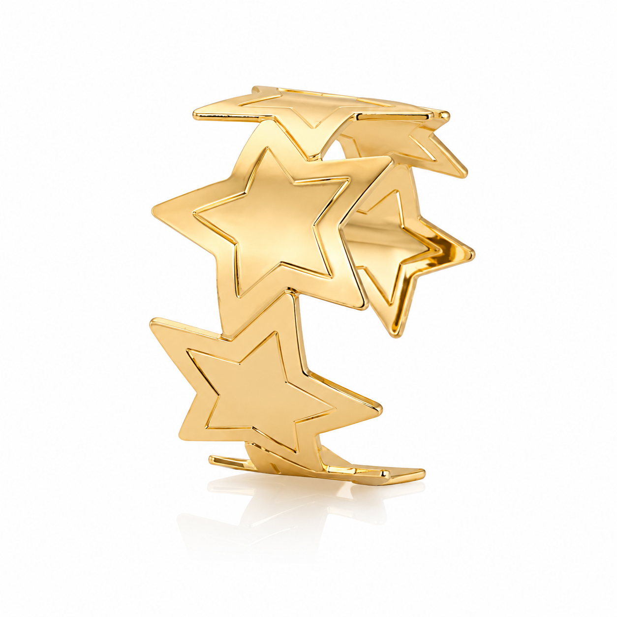 Golden Star Design Adjustable Cuff Bracelet for Women & Girls
