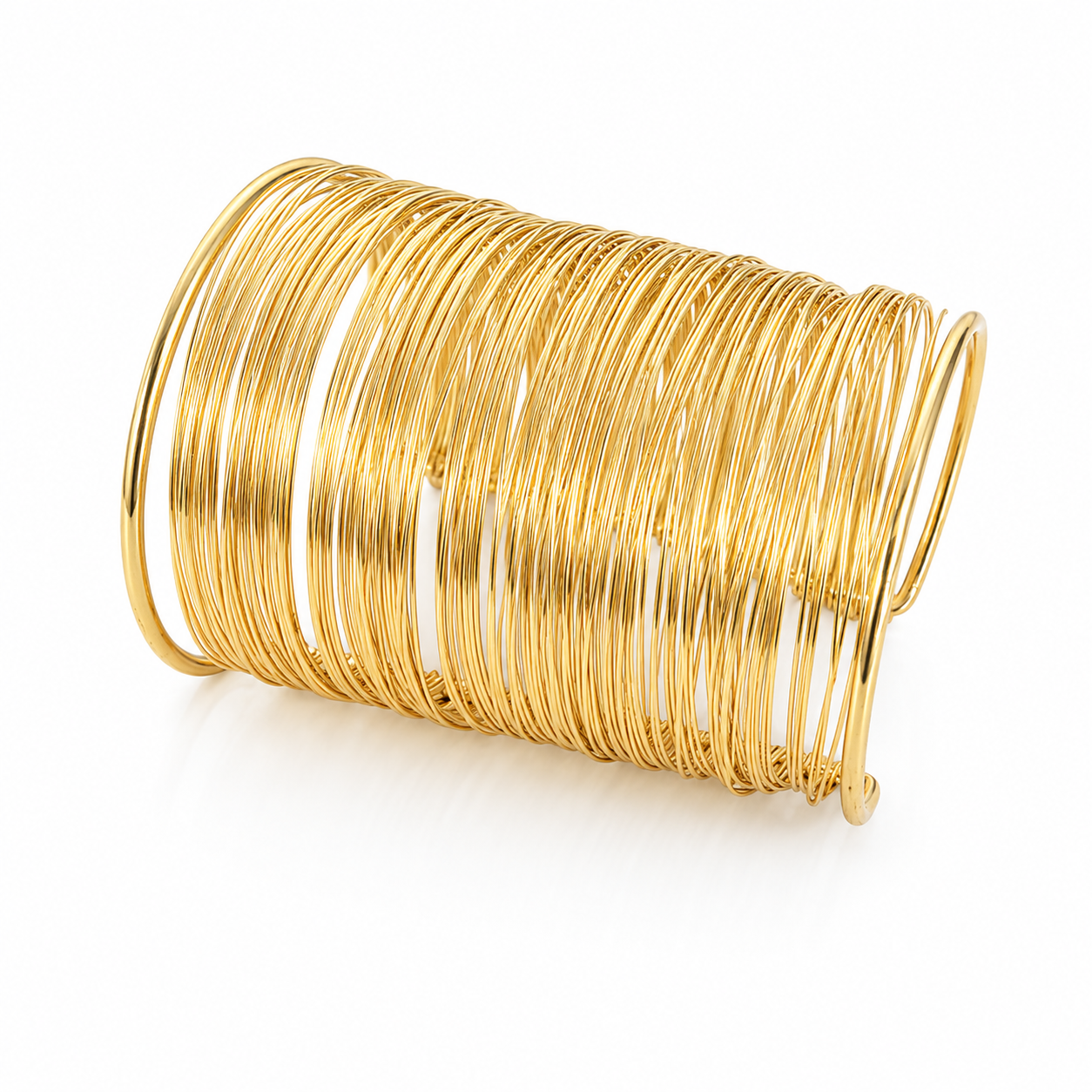 Wire Wrapped Wide Chunky Cuff Bracelet for Women & Girls