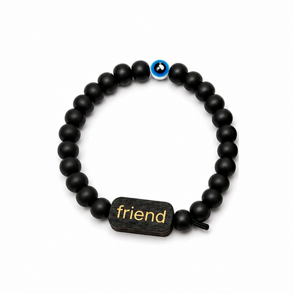 Round Natural Bead With Evil Eye Friendship Day Bracelets for Kids, Boys & Girls