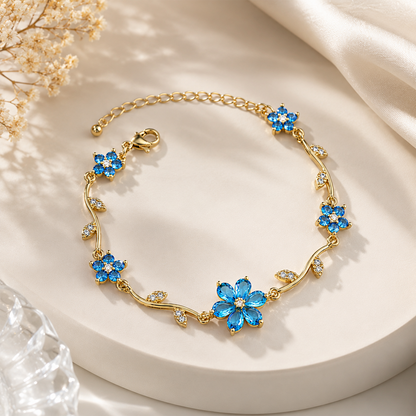 Sparkling Crystal Stone Flower Vine Bracelet for Girls & Womens