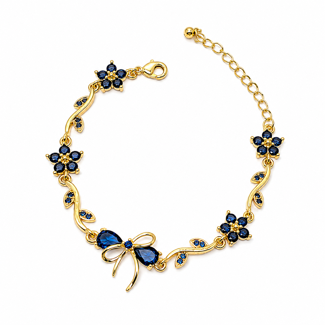Cherry Blossom Tulip Floral Tennis Bracelet for Girls & Women's