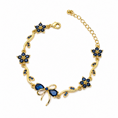 Cherry Blossom Tulip Floral Tennis Bracelet for Girls & Women's