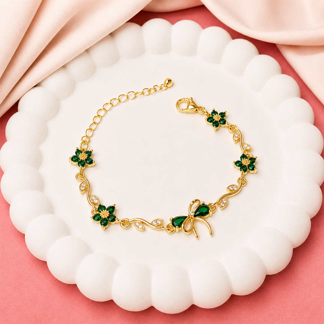 Cherry Blossom Tulip Floral Tennis Bracelet for Girls & Women's