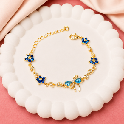 Cherry Blossom Tulip Floral Tennis Bracelet for Girls & Women's