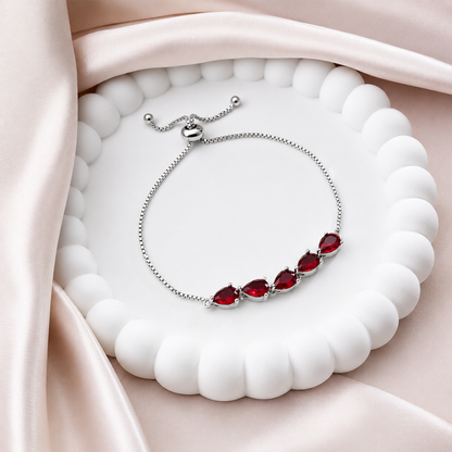 Triangle Shape Stone Chain Bracelet With Sliding Closure for Girls & Women's