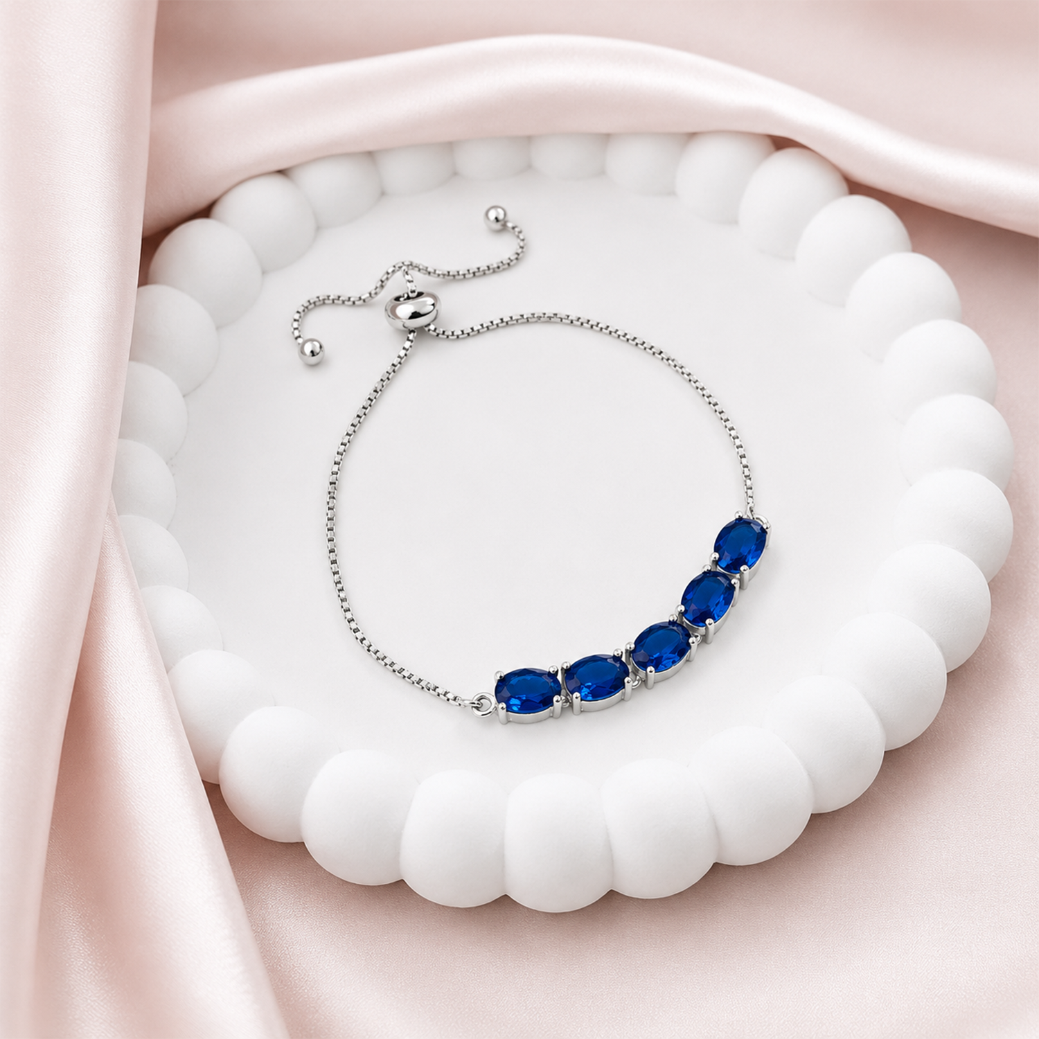 Solitaire Stones Chain Bracelet With Adjustable Chain for Girls & Women's