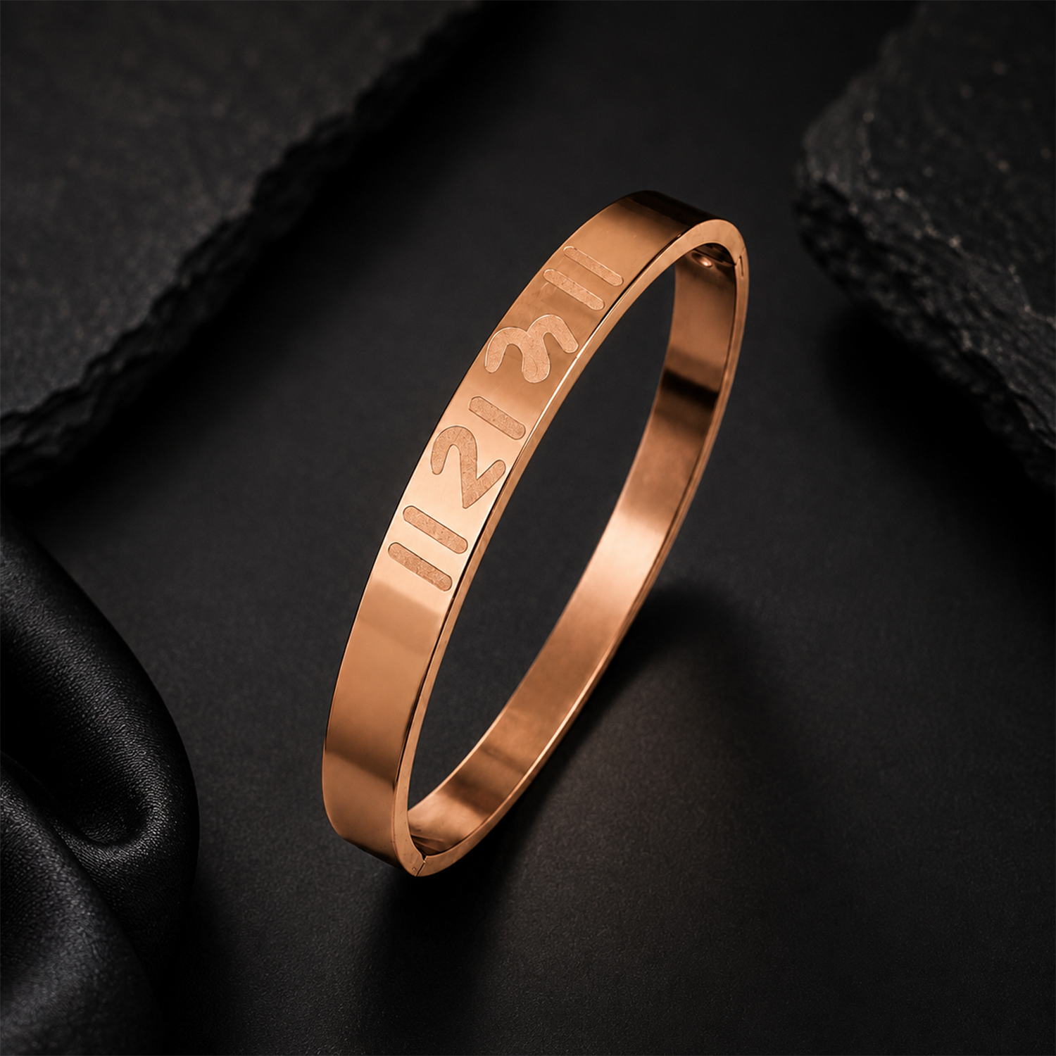 Men’s Stainless Steel Bracelet Engraved with Ram