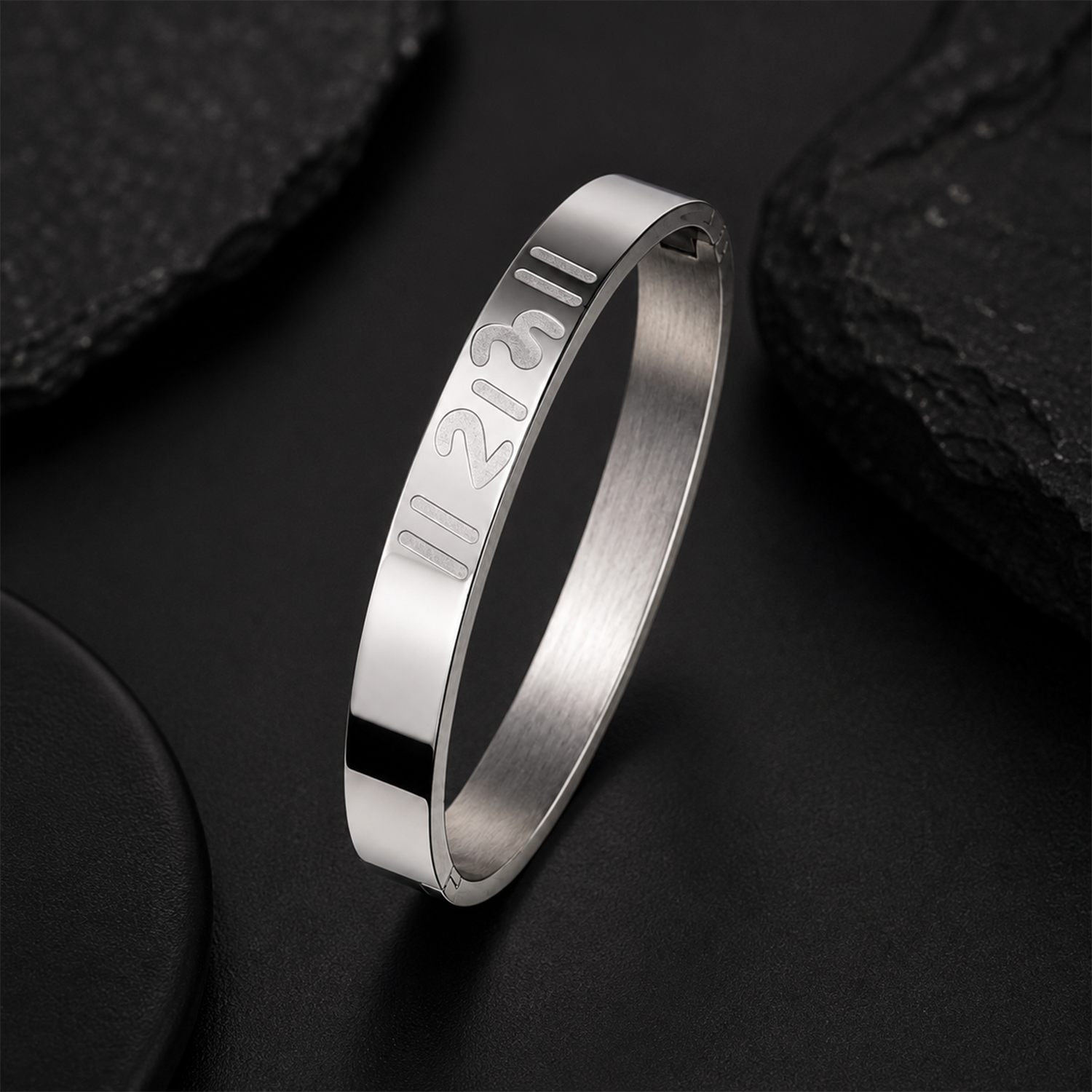 Men’s Stainless Steel Bracelet Engraved with Ram