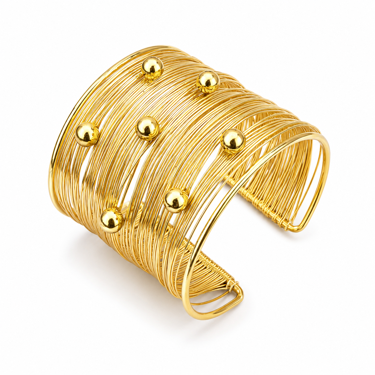 Multi Strand Coiled Wire Design Bracelet for Girls & Women