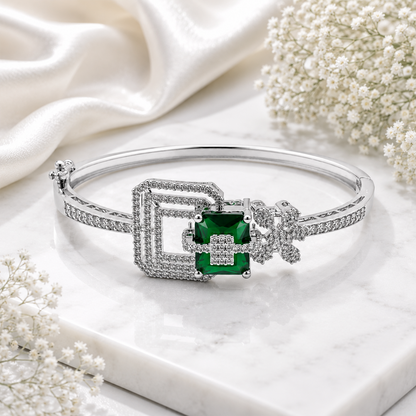 Ad Stone With Square Stone Floral Accents Bracelet for Girls & Women's