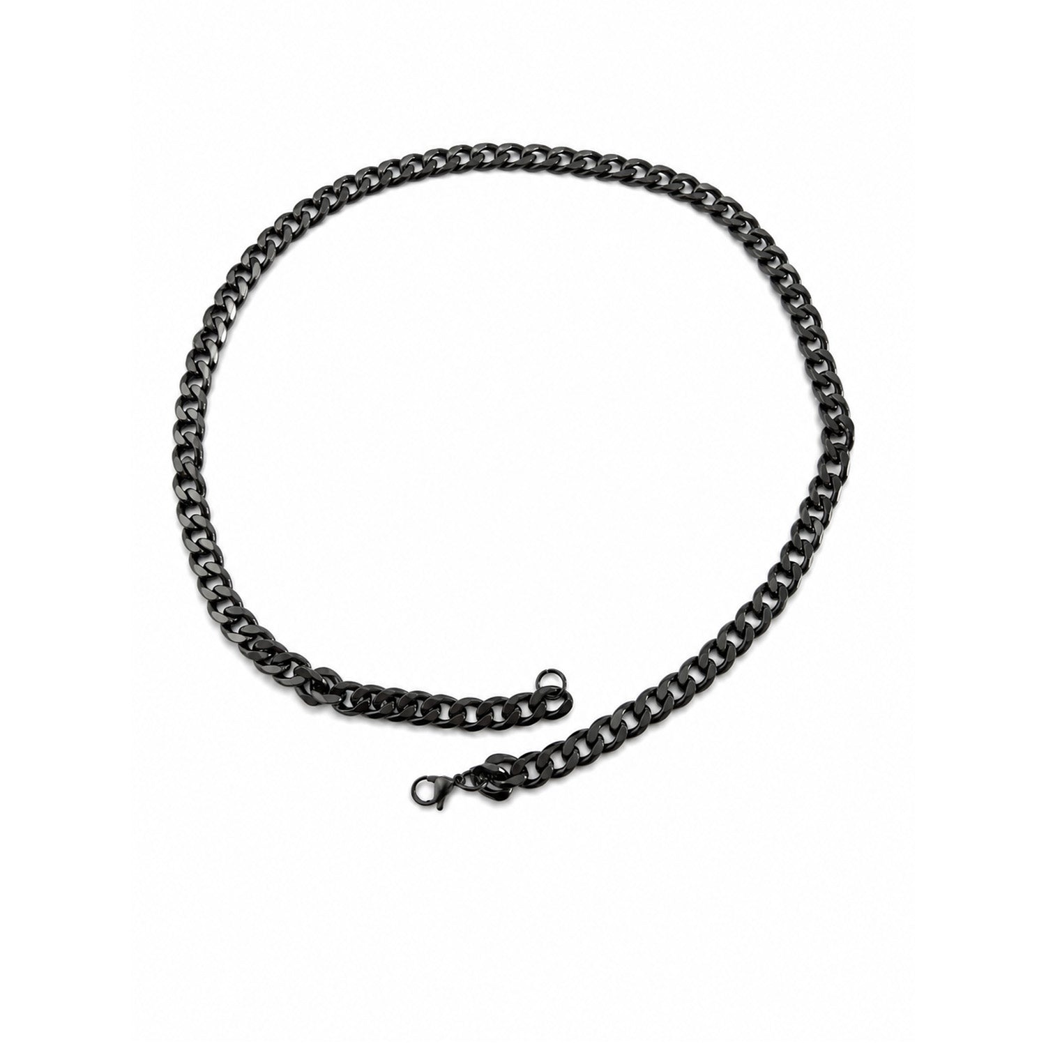 Black Cuban Interlink Stainless Steel Chain for Men & Women