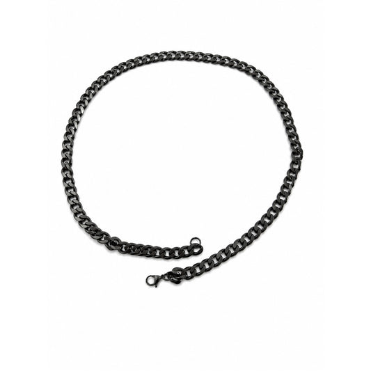 Black Cuban Interlink Stainless Steel Chain for Men & Women