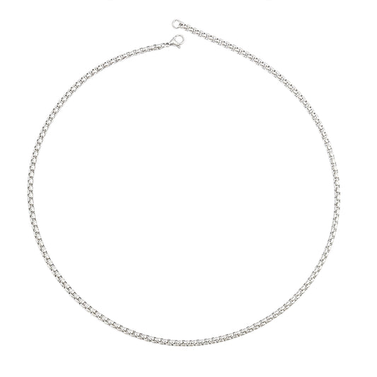 Stylish Twisted Box Link Design Stainless Steel Chain For Men & Women