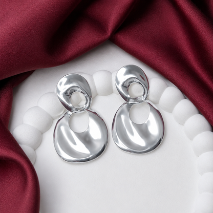 Irregular Double Disc Drop Earrings for Girls & Women