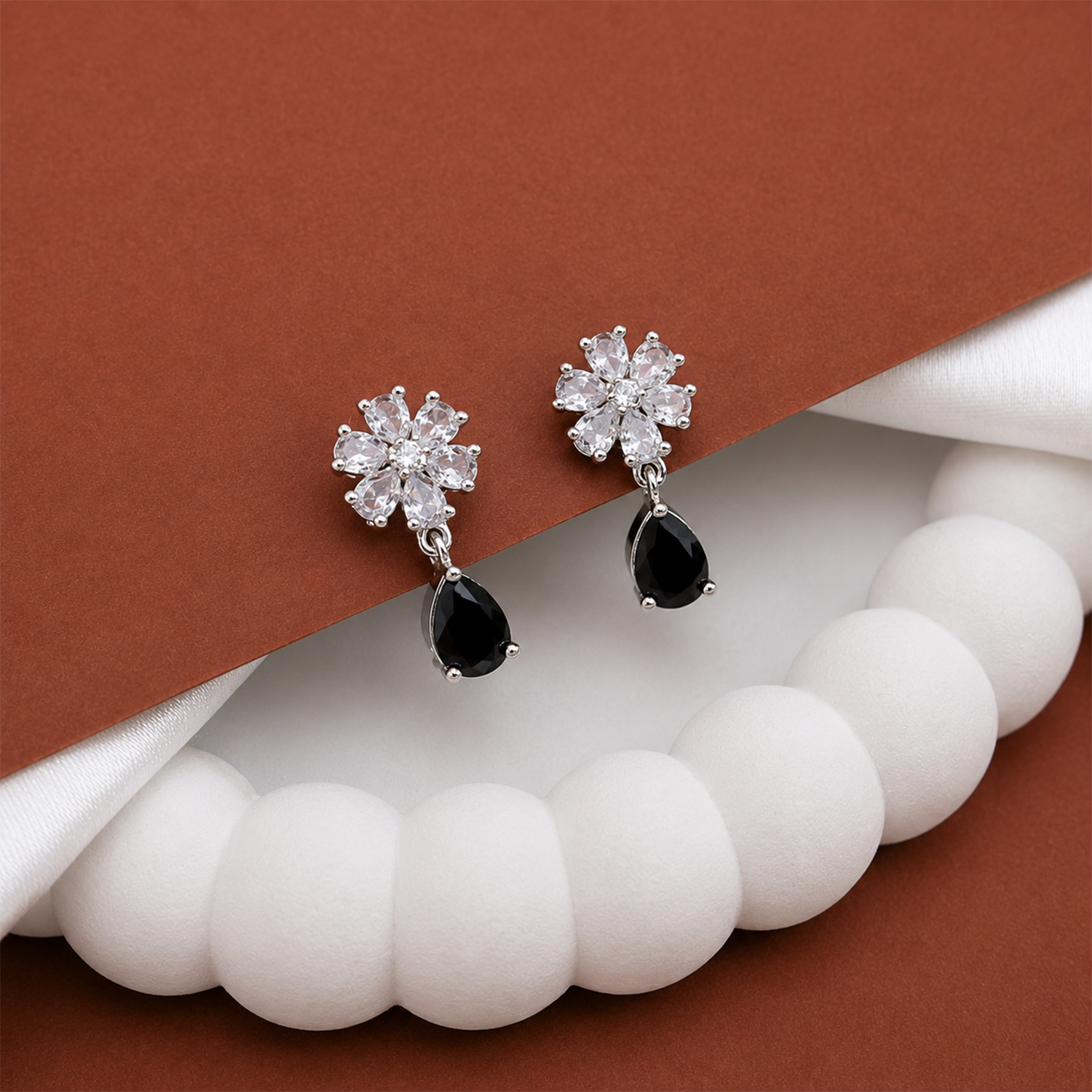 Trendy Elara Teardrop Floral Stud Earrings for Girls & Women's