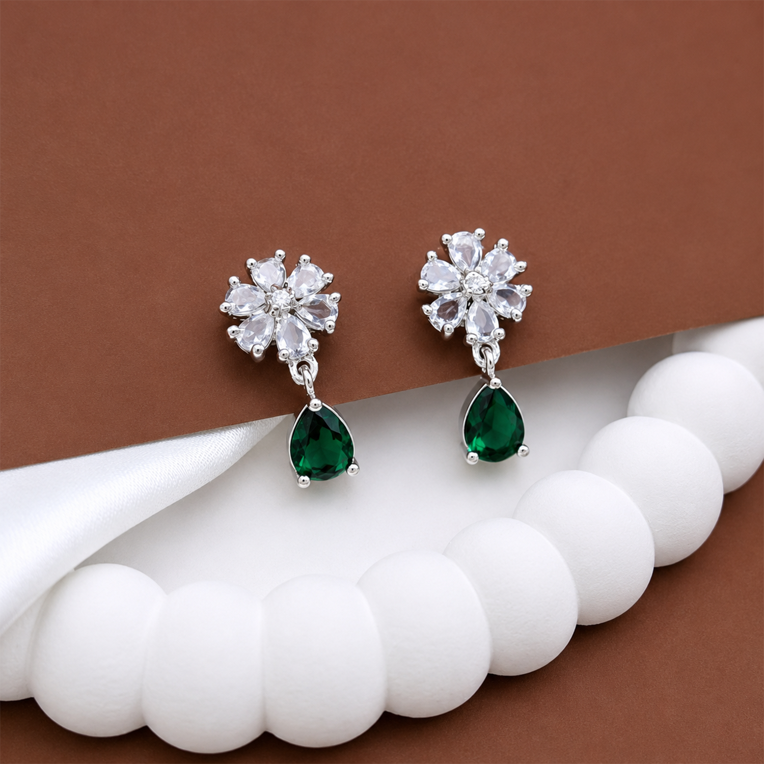 Trendy Elara Teardrop Floral Stud Earrings for Girls & Women's