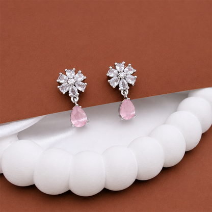 Trendy Elara Teardrop Floral Stud Earrings for Girls & Women's
