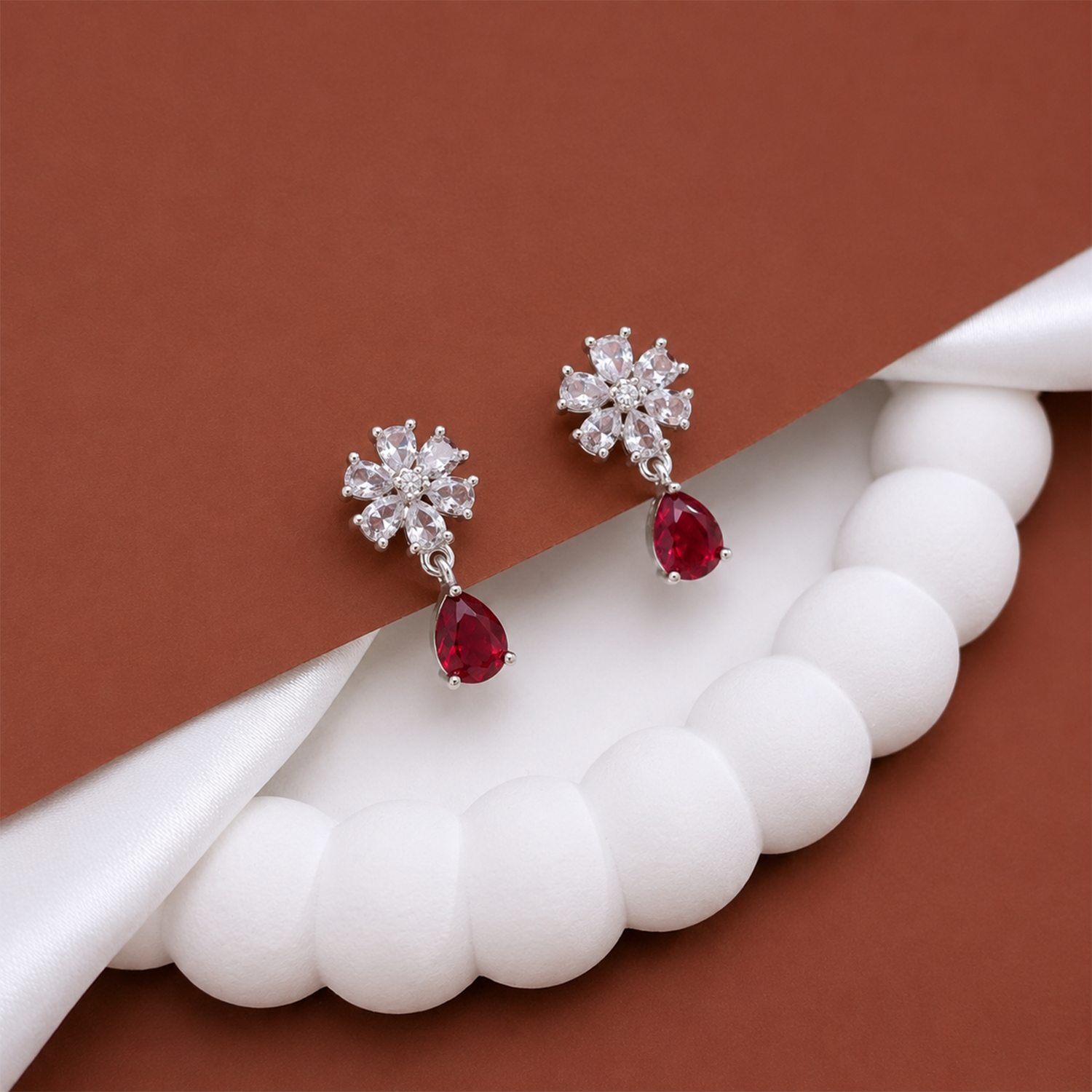 Trendy Elara Teardrop Floral Stud Earrings for Girls & Women's