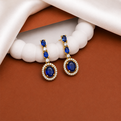 Sway CZ Stone Halo Drop Earrings for Girls & Women's