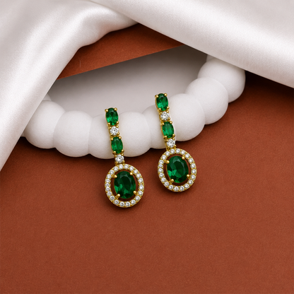 Sway CZ Stone Halo Drop Earrings for Girls & Women's