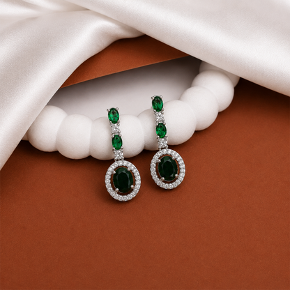 Sway CZ Stone Halo Drop Earrings for Girls & Women's
