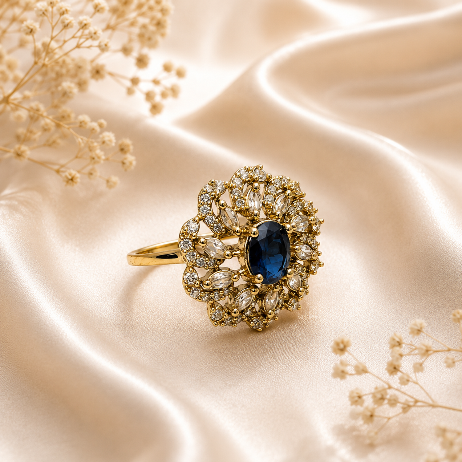 Dazzling Cluster Marquise Floral Ring for Girls & Women's