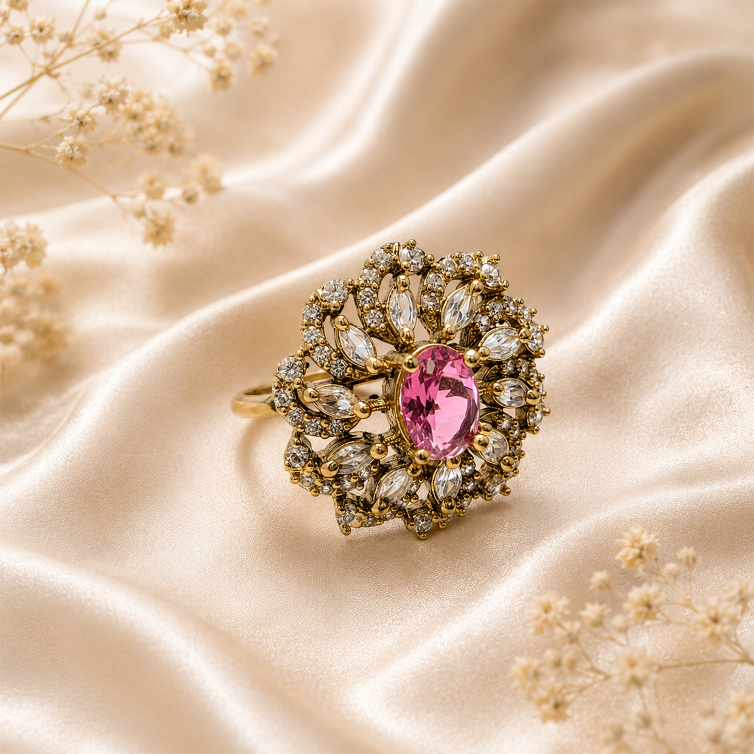 Dazzling Cluster Marquise Floral Ring for Girls & Women's