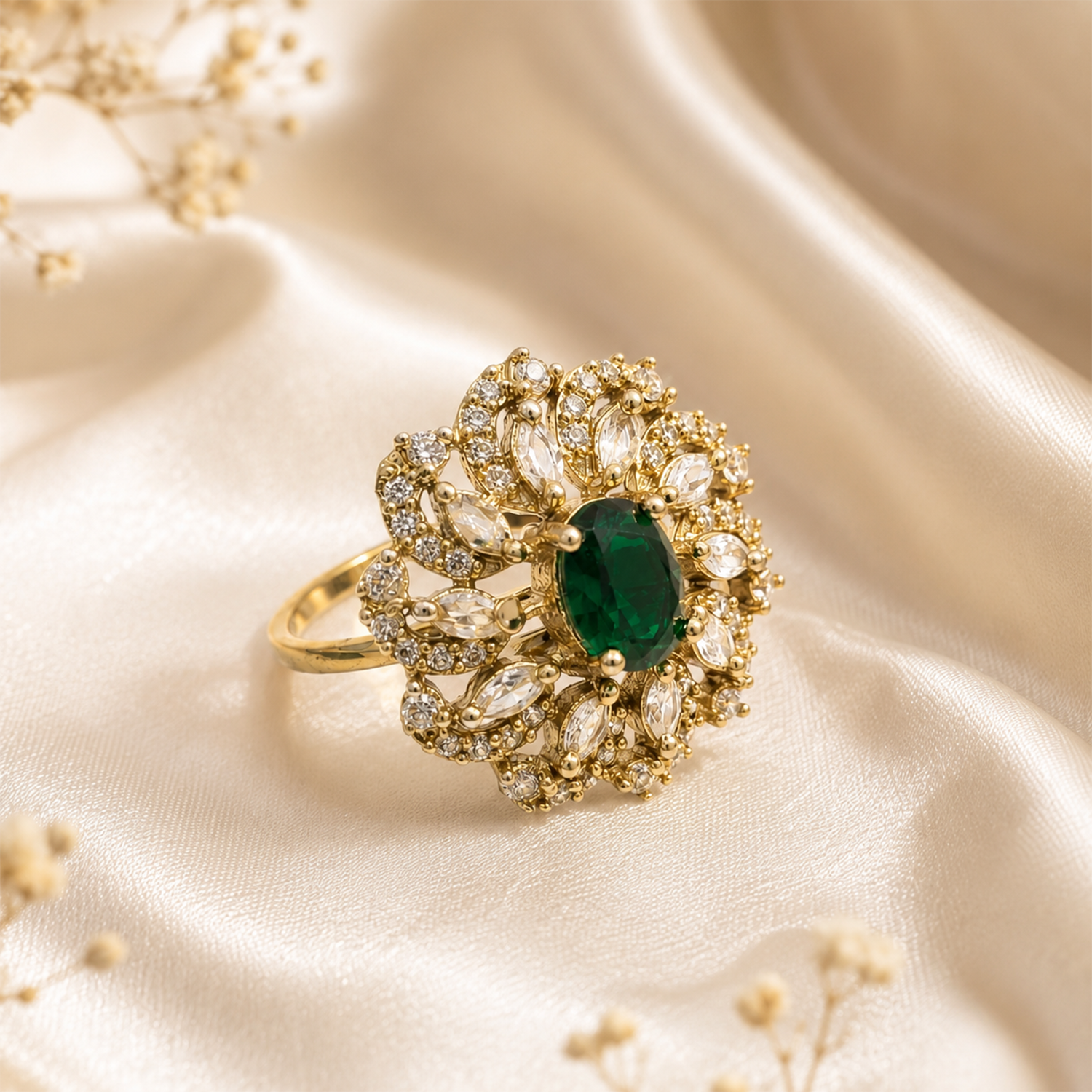 Dazzling Cluster Marquise Floral Ring for Girls & Women's