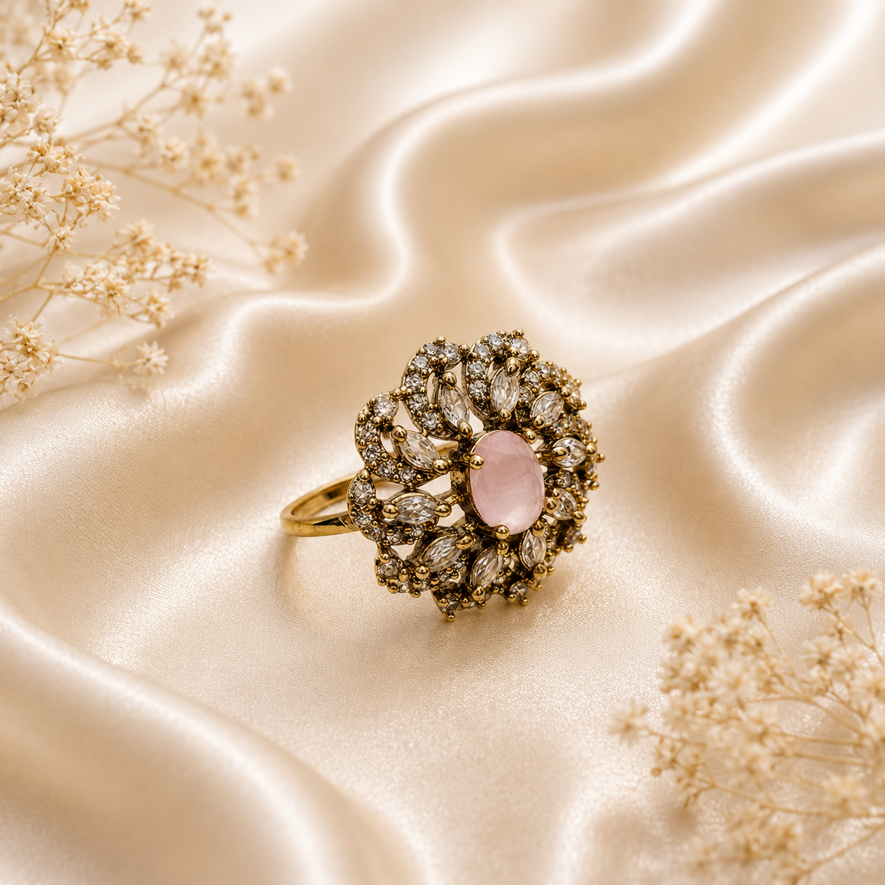 Dazzling Cluster Marquise Floral Ring for Girls & Women's