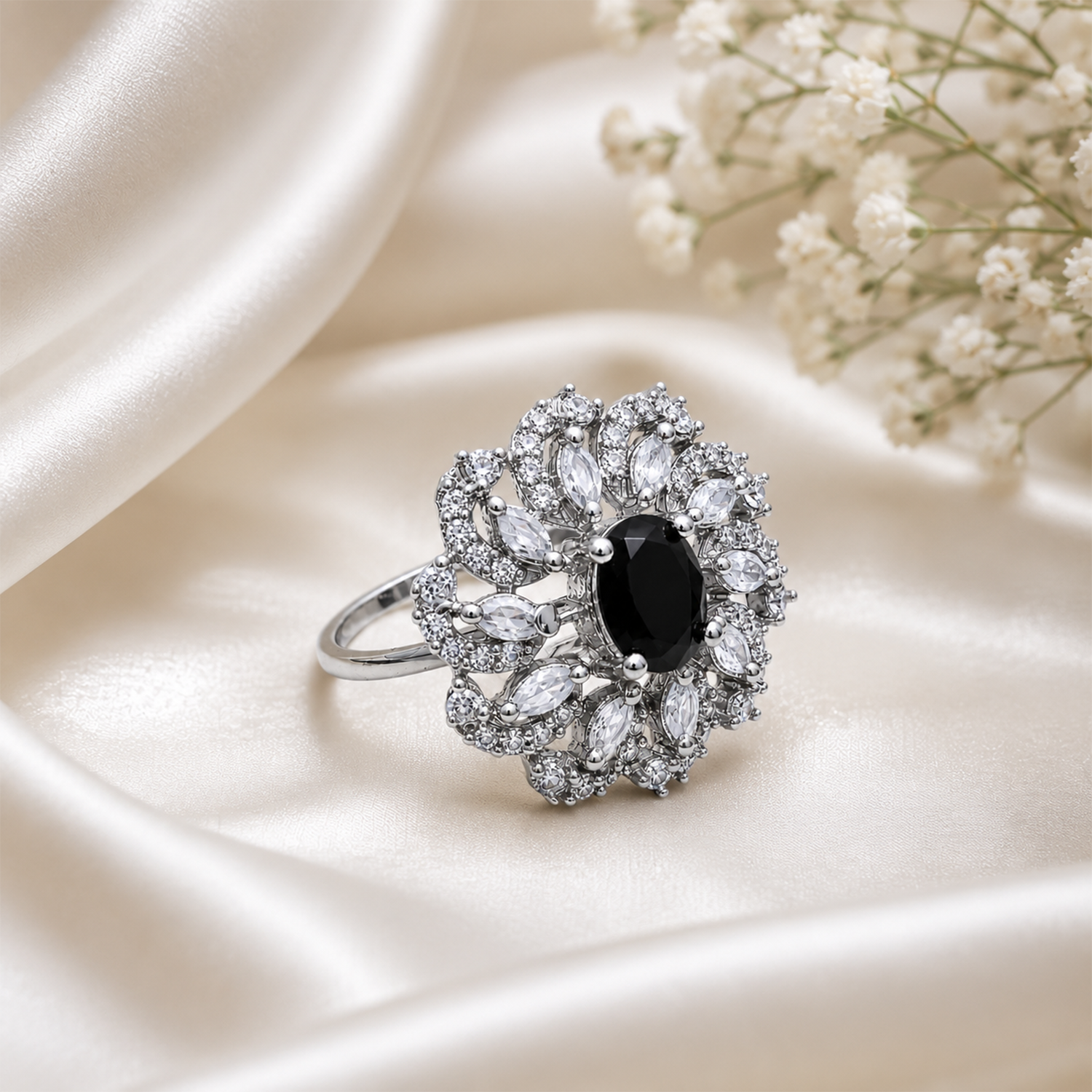 Dazzling Cluster Marquise Floral Ring for Girls & Women's