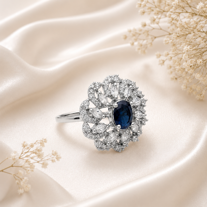 Dazzling Cluster Marquise Floral Ring for Girls & Women's