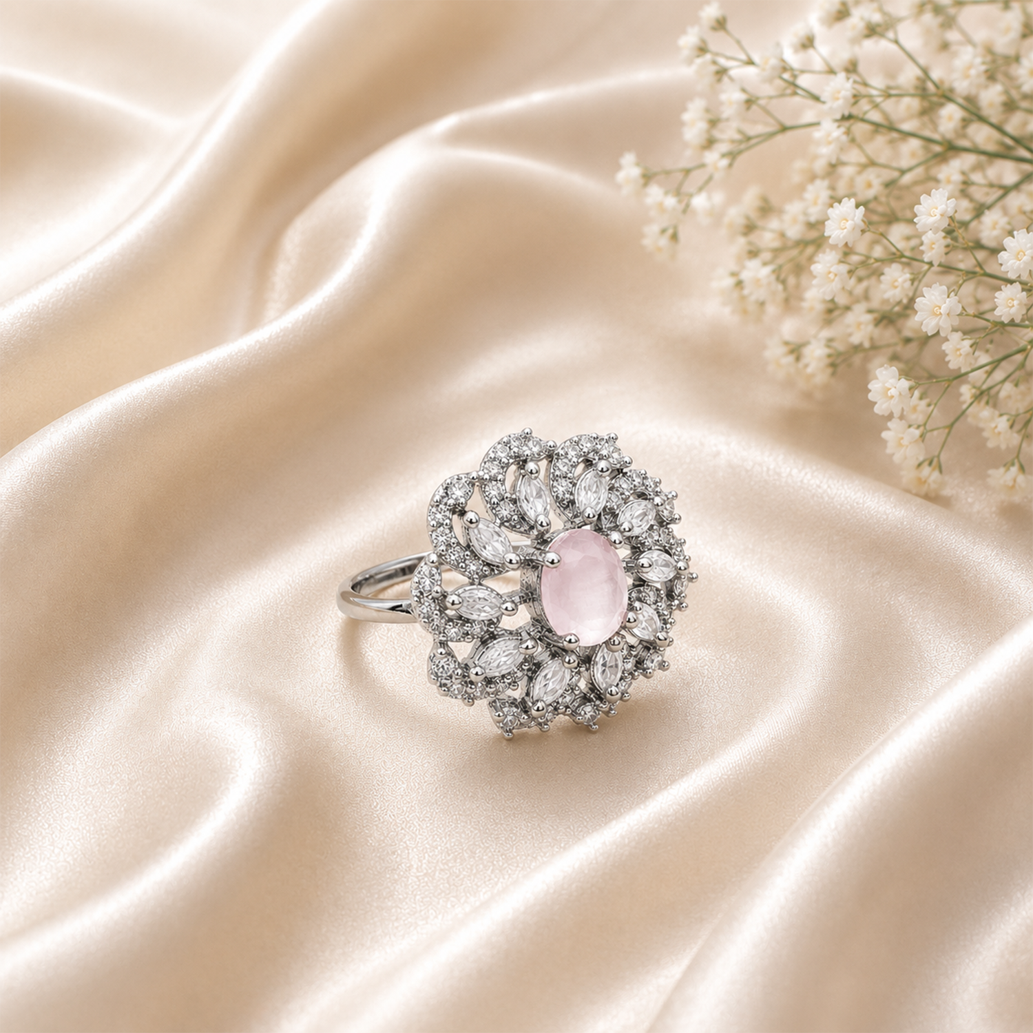 Dazzling Cluster Marquise Floral Ring for Girls & Women's