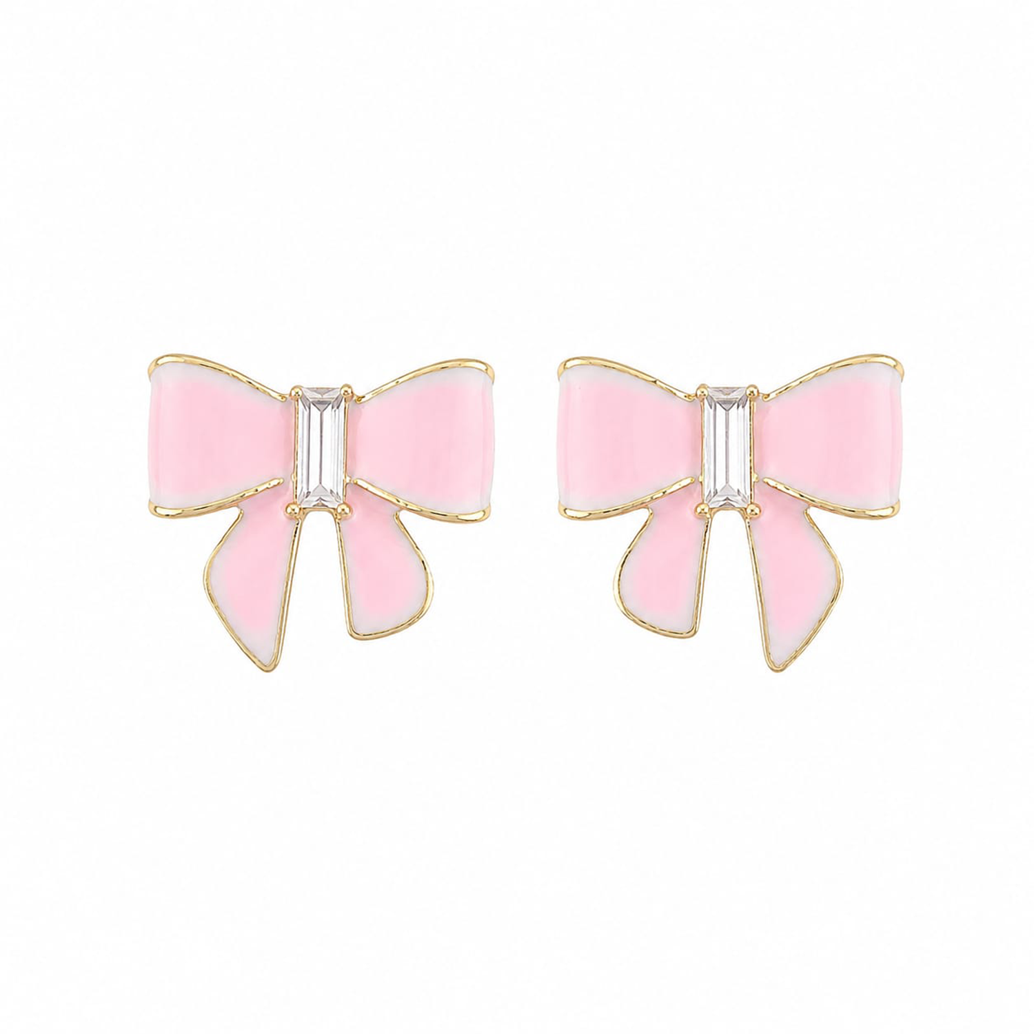 Pink Bow Stud Korean Earrings for Girls & Women