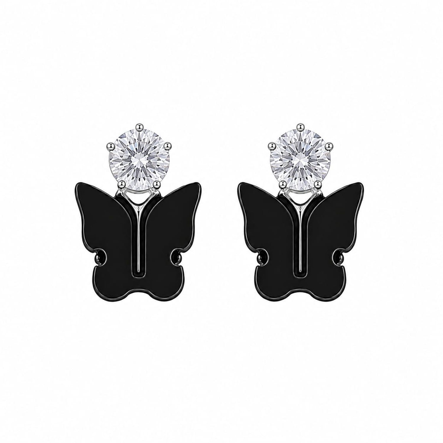 Black Butterfly Stud Korean Earrings for Women